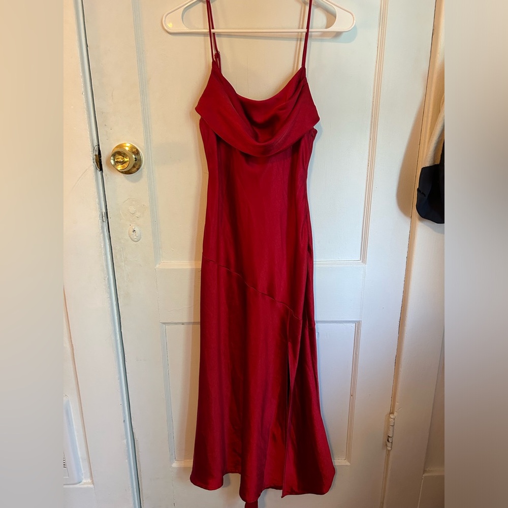 Red Midi dress with slit